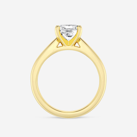 Freya Cushion Diamond Cathedral Solitaire Ring in 14K Yellow Gold - 2 CTW