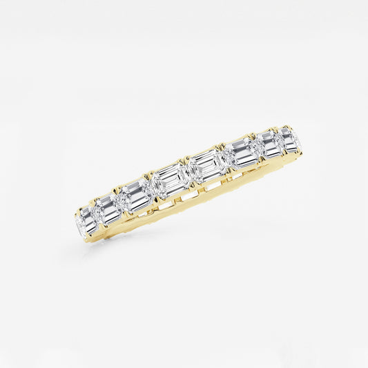 Renata 2 ctw East-West Emerald Lab Grown Diamond Eternity Band - 2.5mm Width 14K Yellow Gold, DE, VS1