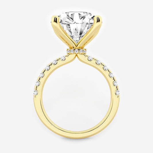 Shyra Round Diamond Hidden Halo Engagement Ring in 14K Yellow Gold - 8.5 CTW