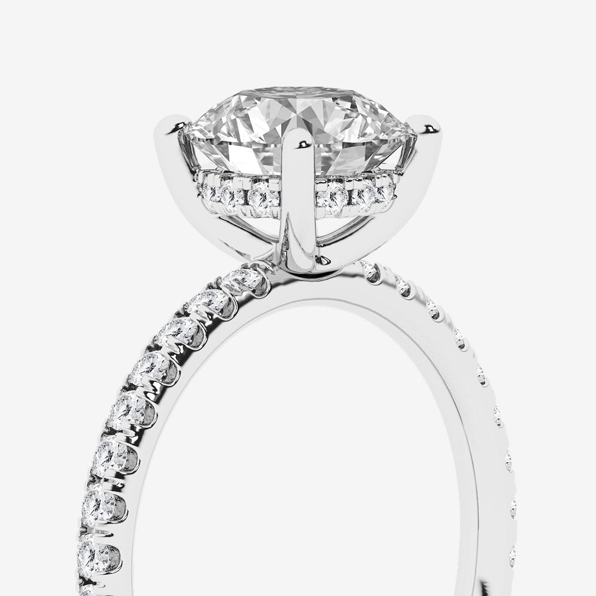 Zephyr Round Diamond Hidden Halo Engagement Ring
