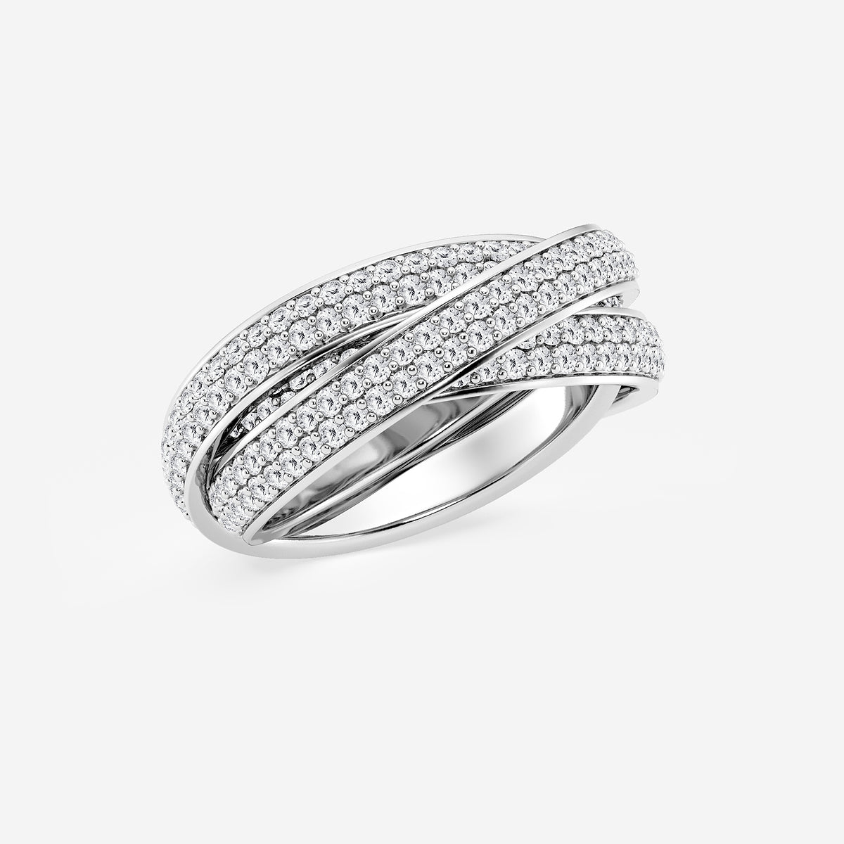 Mary 2 ctw Round Lab Grown Diamond Pave Infinity Eternity Band - 8mm Width 14K White Gold, DE, VS1