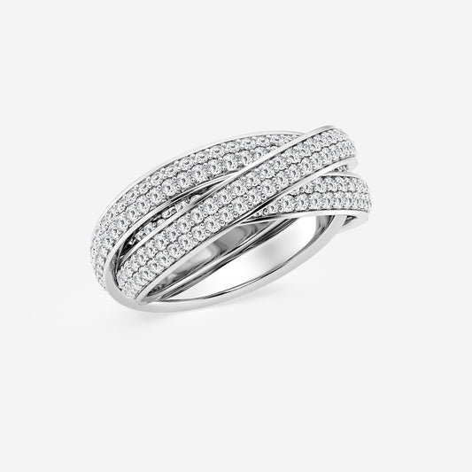 Mary 2 ctw Round Lab Grown Diamond Pave Infinity Eternity Band - 8mm Width 14K White Gold, DE, VS1
