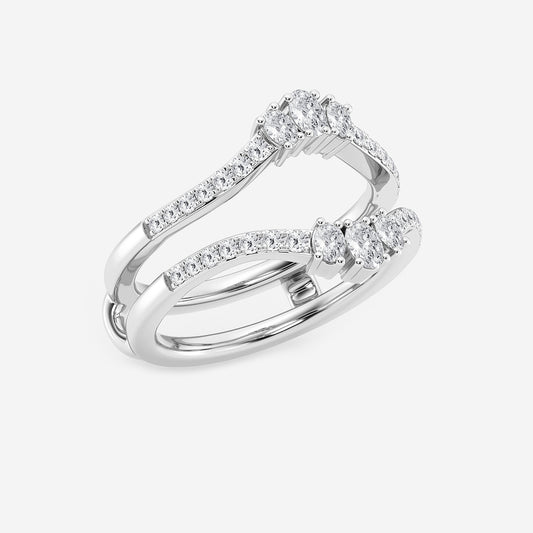 Jayleen 1/2 ctw Oval Lab Grown Diamond Ring Enhancer 14K White Gold, DE, VS1