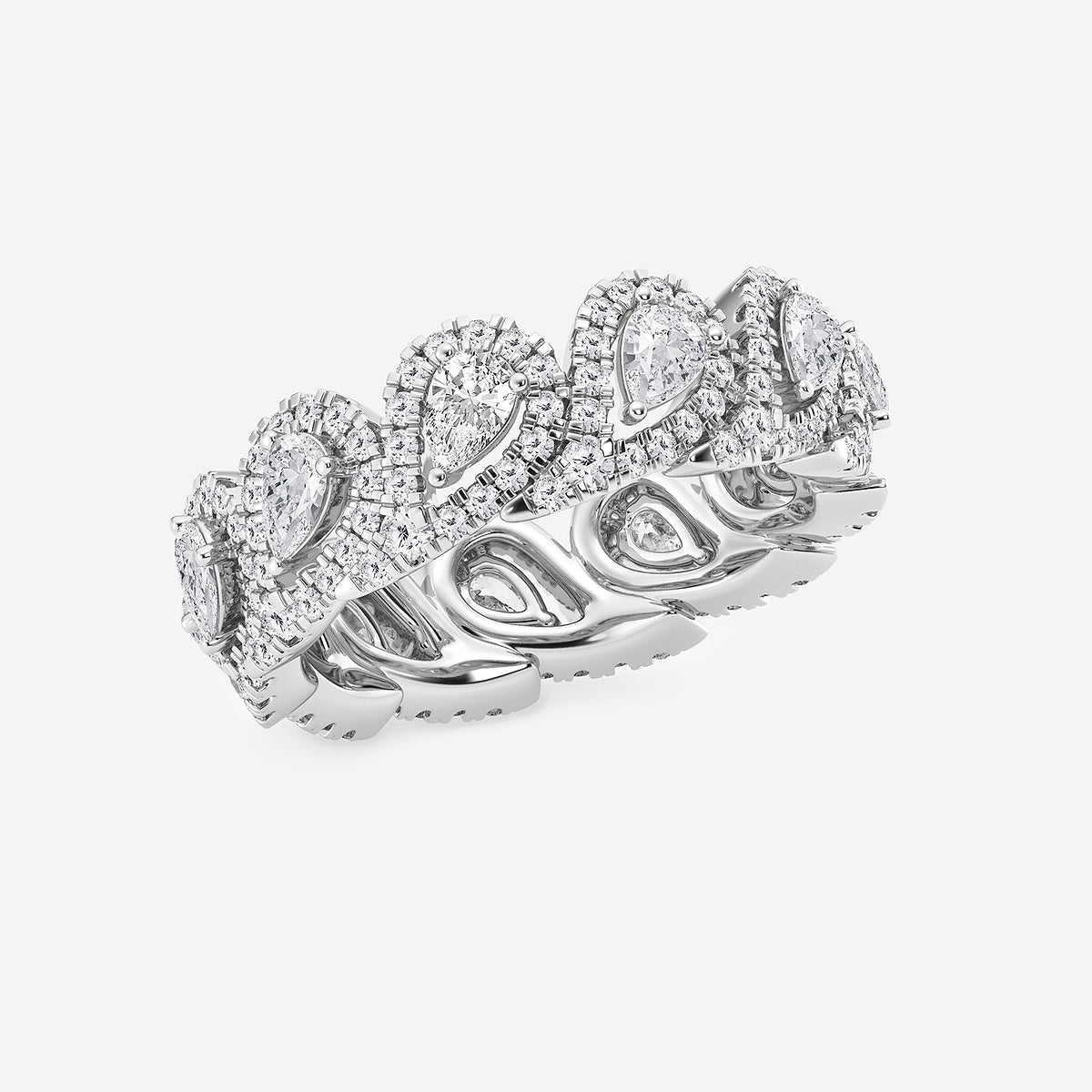 Mercy 2 ctw Pear Lab Grown Diamond Halo Eternity Band