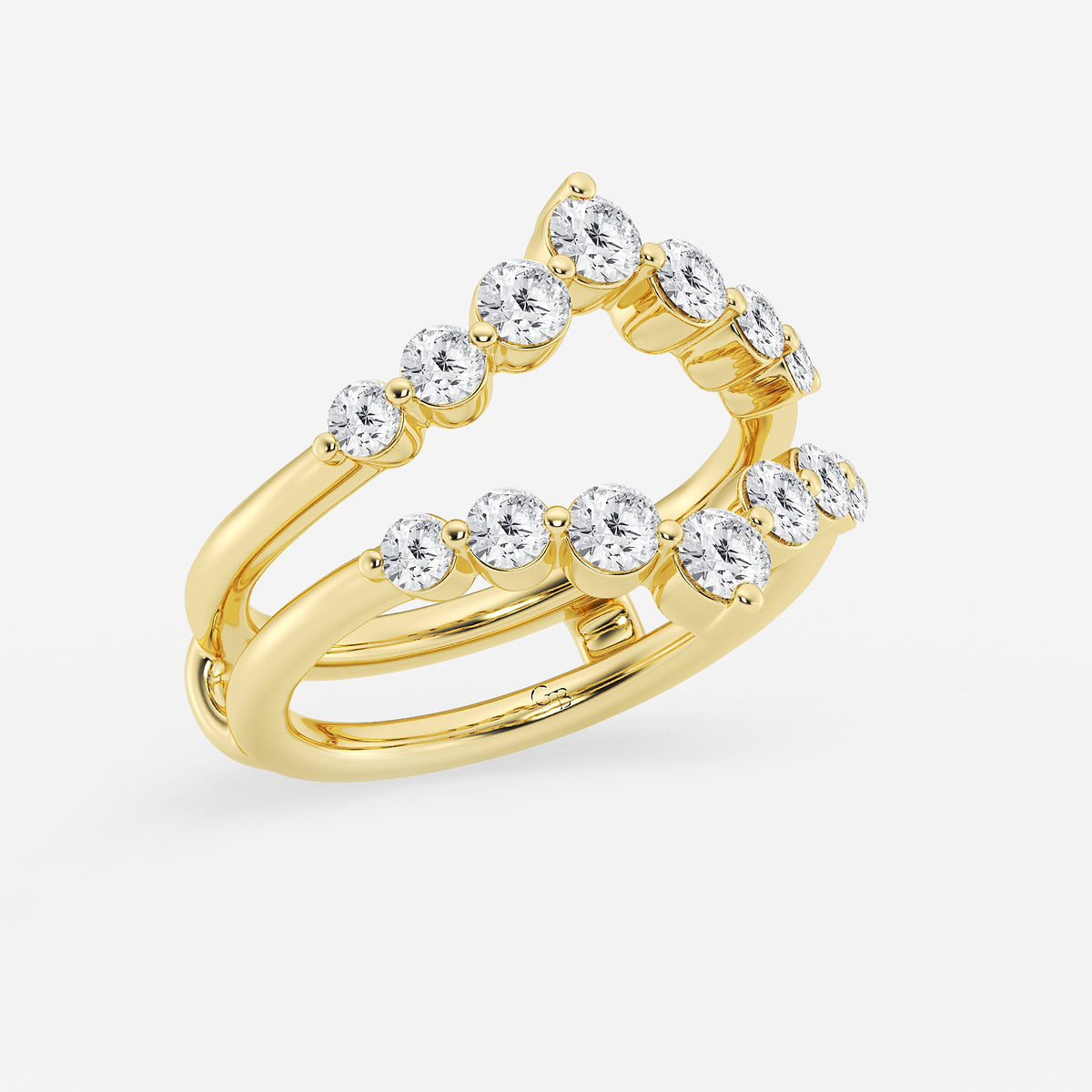 Madison 1 ctw Round Lab Grown Diamond Floating Ring Enhancer 14K Yellow Gold, DE, VS1