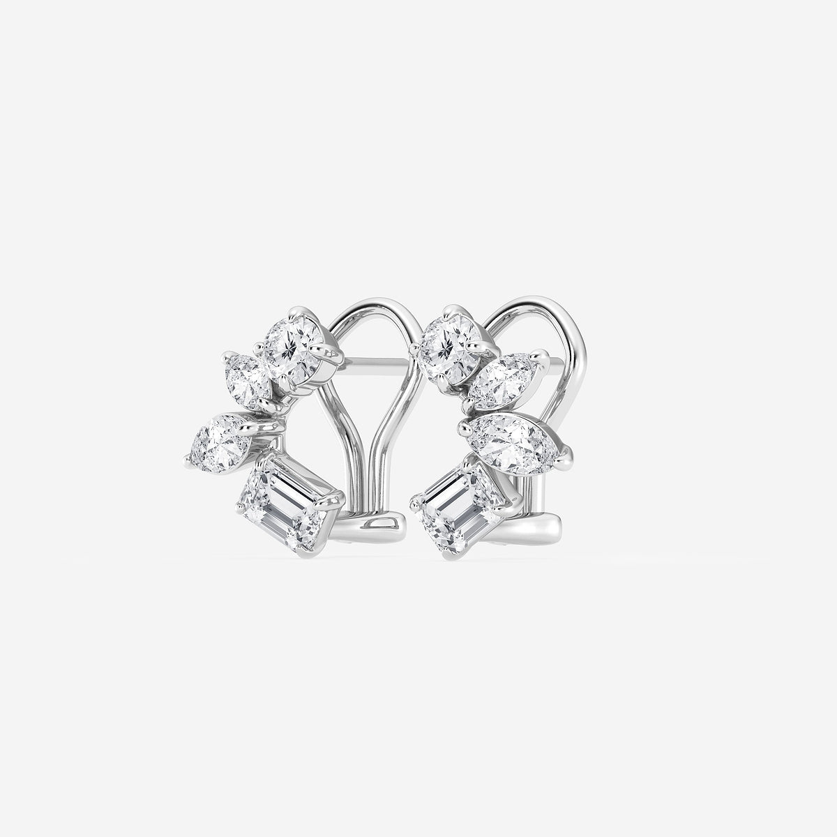 2 ctw Multi-Shape Lab Grown Diamond Earrings 14K White Gold, DE, VS1