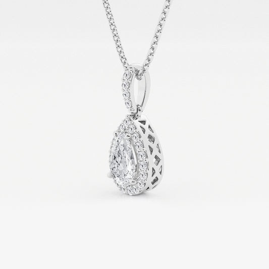 Pear Diamond Halo Pendant