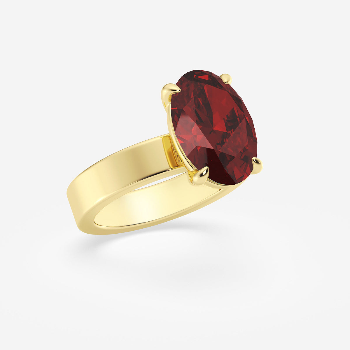 Heather Oval Ruby Solitaire Engagement Ring