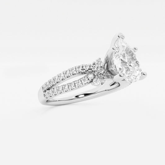 Eloise Pear Diamond Petite Bow Engagement Ring