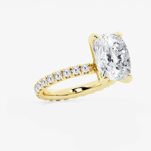 Grace Elongated Cushion Diamond Eternity Ring in 14K Yellow Gold - 7 CTW