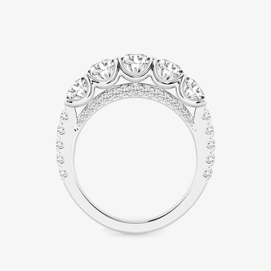 Joselyn 3 ctw Round Lab Grown Diamond Five-Stone Anniversary Band 14K White Gold, DE, VS1