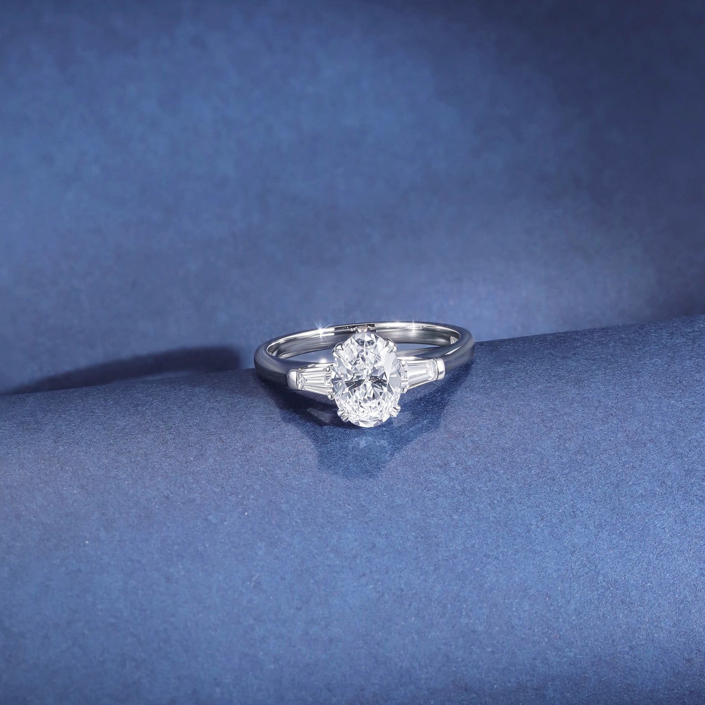 Elysian Taper Three Stones Engagement Ring