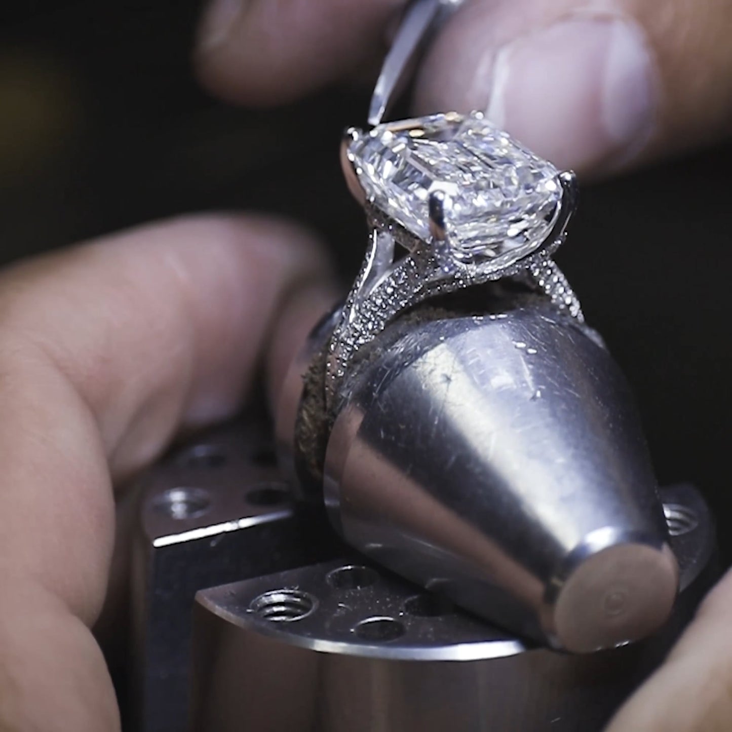 Aspen Emerald Solitaire Engagement Ring with Split Shank