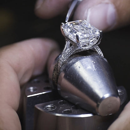 Aspen Emerald Solitaire Engagement Ring with Split Shank