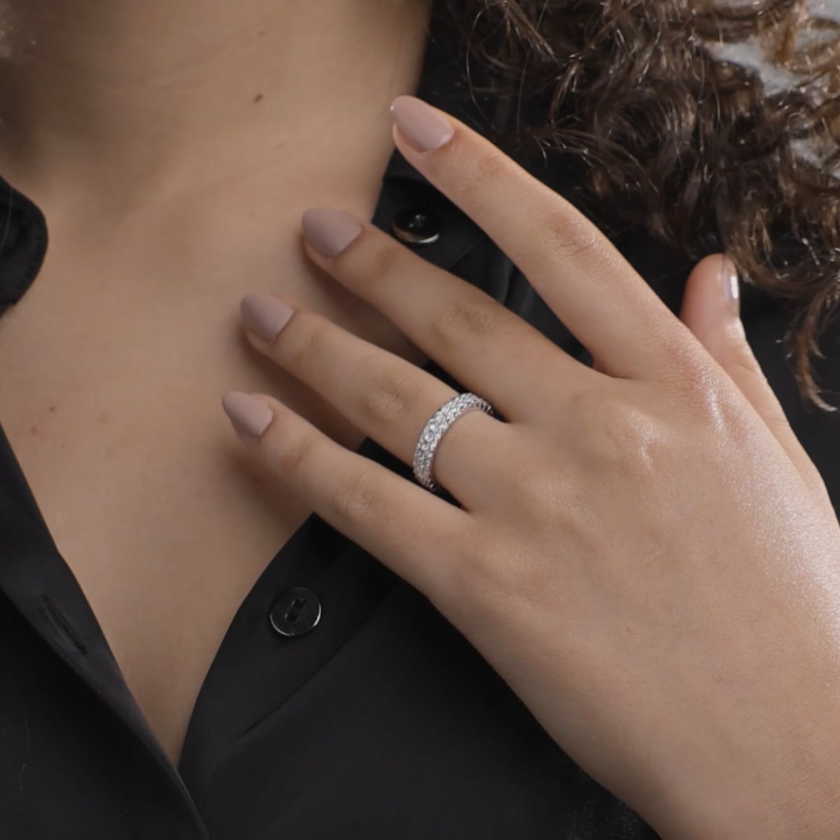 Evie Round Lab Grown Diamond Double Row Eternity Band