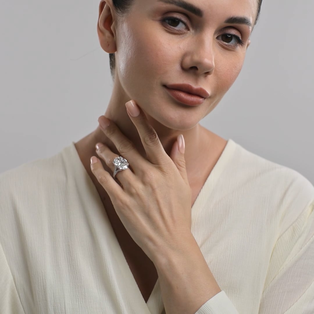 Tel Aviv Oval Diamond Hidden Halo Engagement Ring