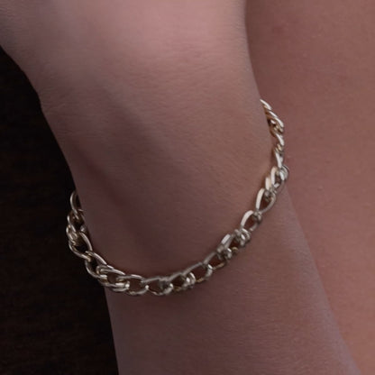 Gold Wheat Link Bracelet - Textured Chain Design