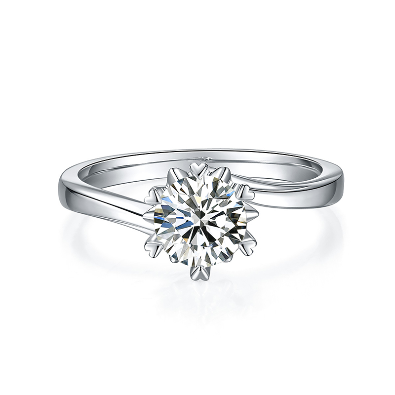 The Eternal Twist Round Diamond 6-Prong Engagement Ring with Bypass Shank