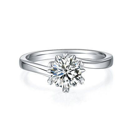 The Eternal Twist Round Diamond 6-Prong Engagement Ring with Bypass Shank