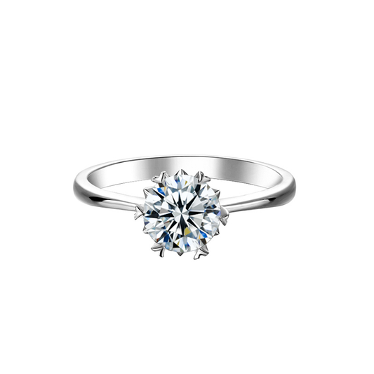 The Serpentine Embrace Round Diamond Solitaire with Bypass Shank & Heart Prongs