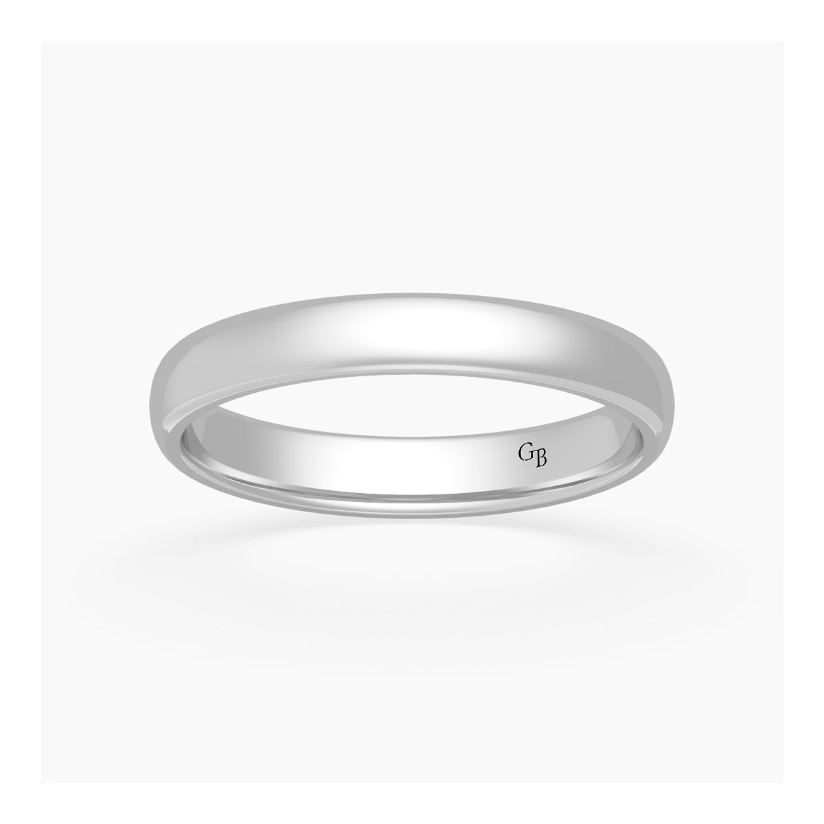 3mm High Polished Classic Wedding Band    Platinum