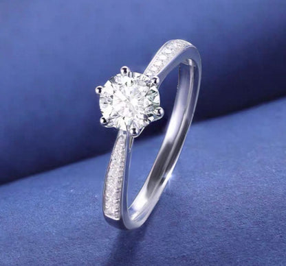 Round Brilliant Pavé Accent Engagement Ring