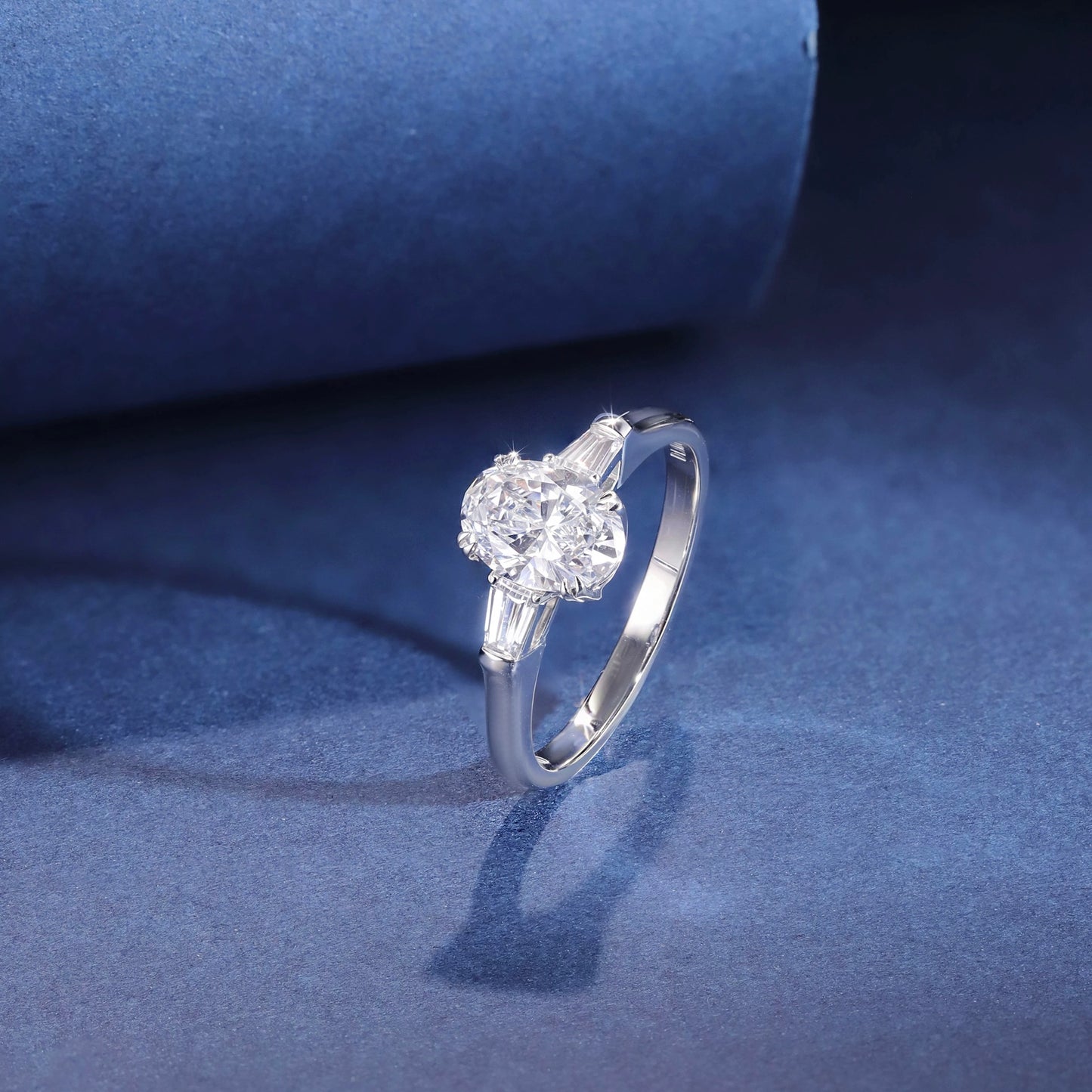 Elysian Taper Three Stones Engagement Ring