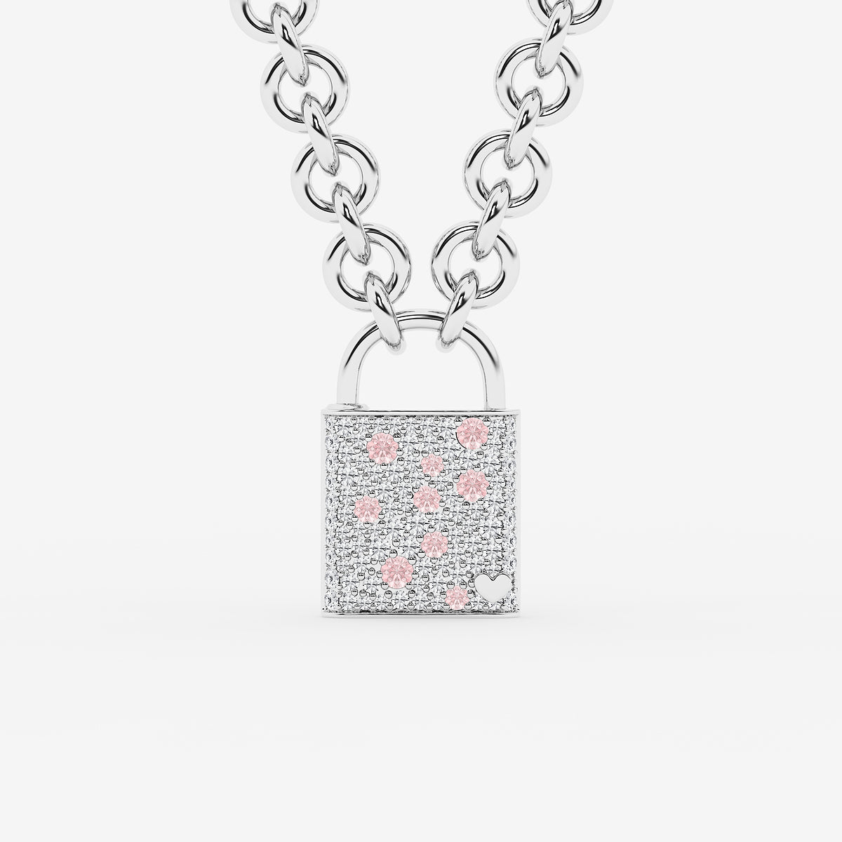 Cambridge Pink Sapphire & Diamond Scatter Lock Pendant