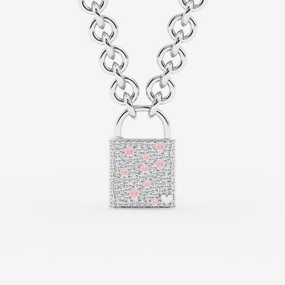 Cambridge Pink Sapphire & Diamond Scatter Lock Pendant