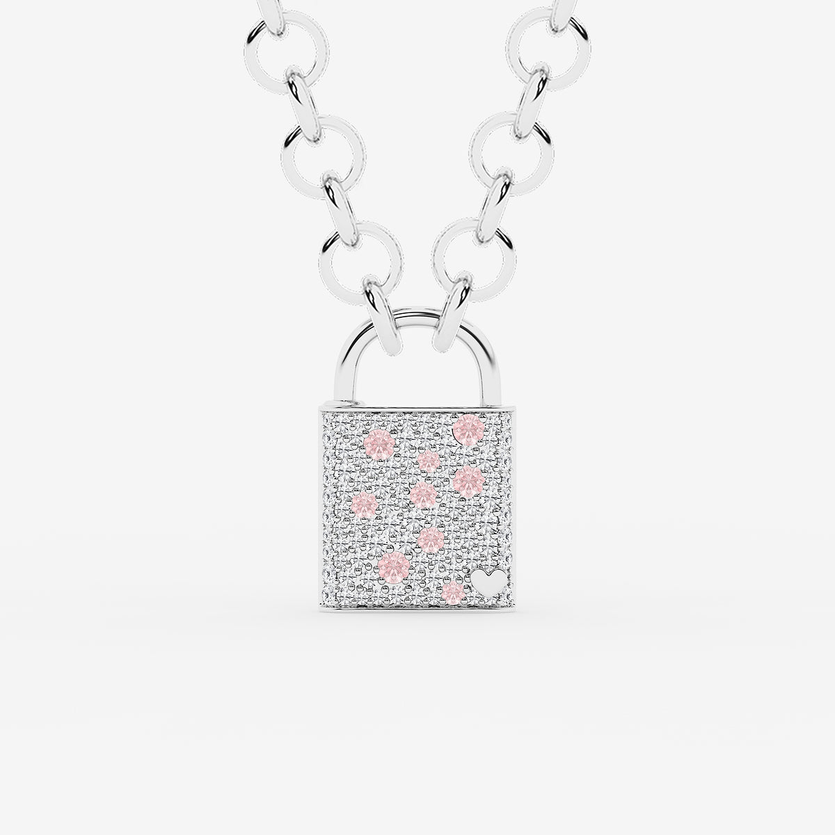 Cambridge Pink Sapphire & Diamond Scatter Lock Pendant
