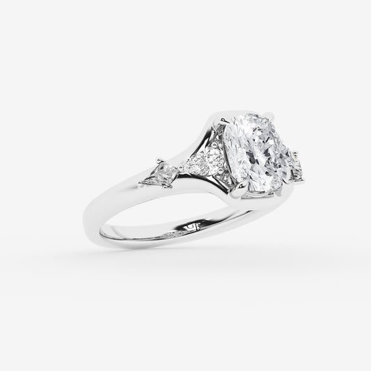 Tilia Elongated Cushion Diamond Engagement Ring with Multi-Shape Accents
