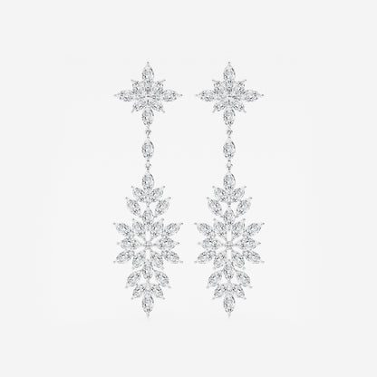 11 3/4 ctw Marquise Lab Grown Diamond Dangle Earrings    14K White Gold, DE, VS1