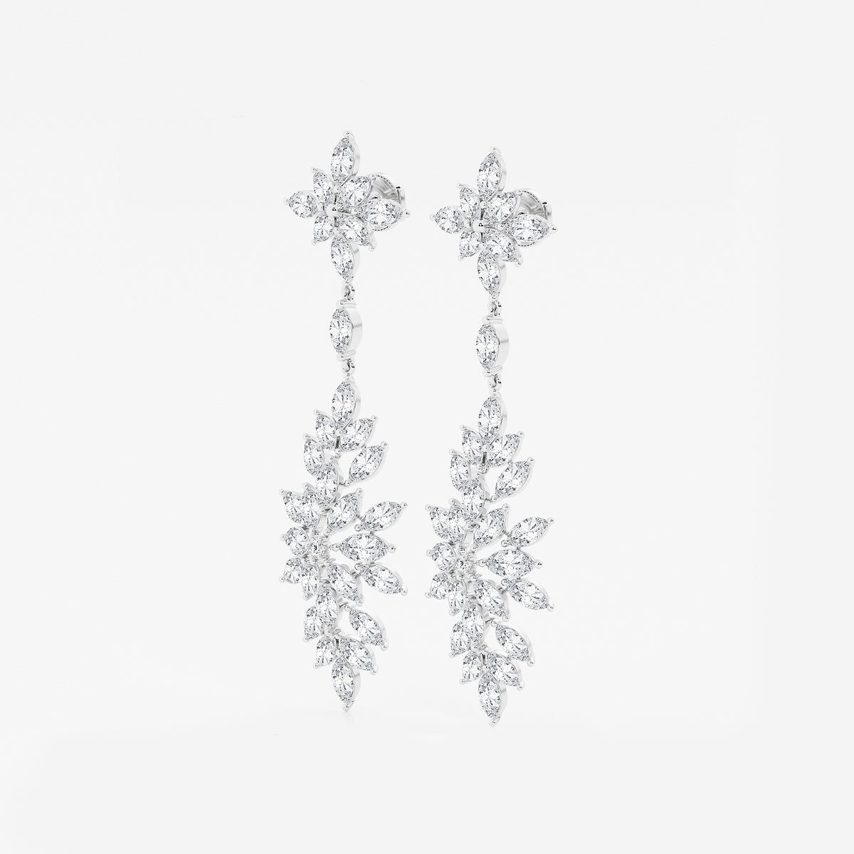 11 3/4 ctw Marquise Lab Grown Diamond Dangle Earrings    14K White Gold, DE, VS1
