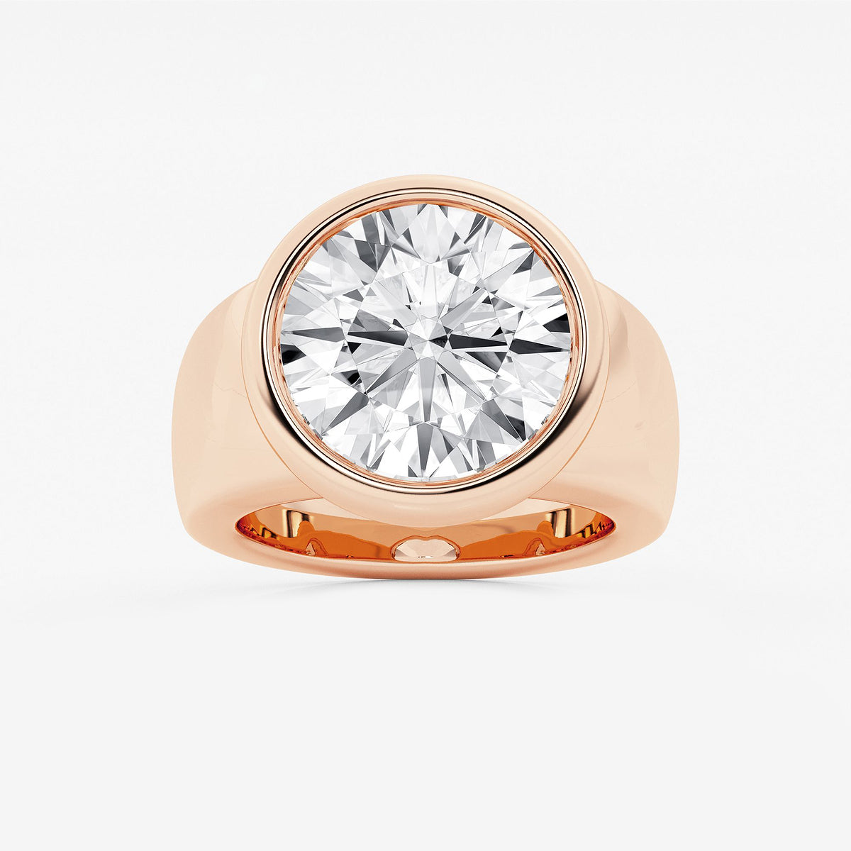 Ava Round Diamond Bezel Solitaire Engagement Ring