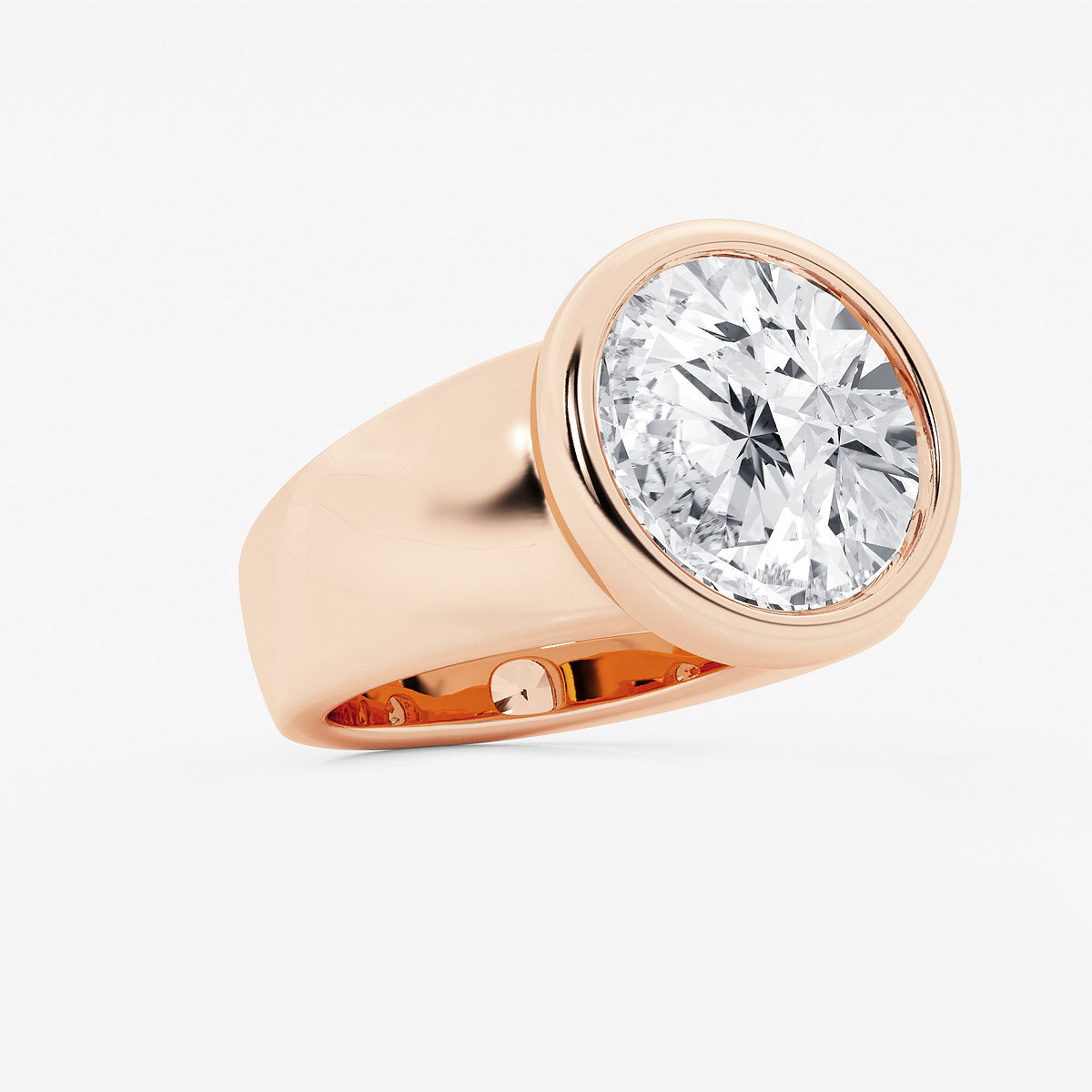 Ava Round Diamond Bezel Solitaire Engagement Ring