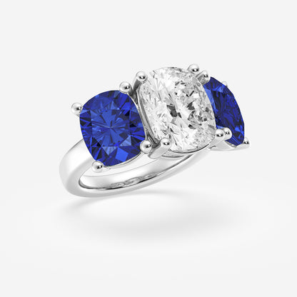 Buttercup Three Stone Sapphire & Diamond Ring