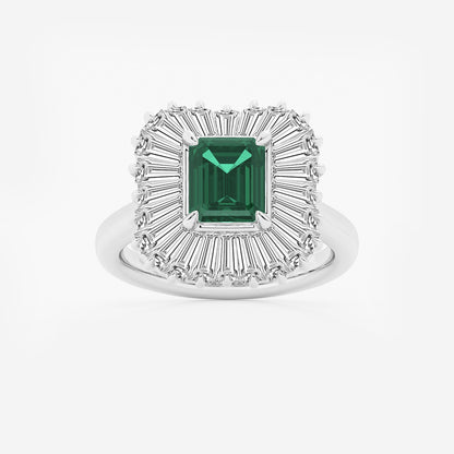 Ring with a green gemstone and silver band