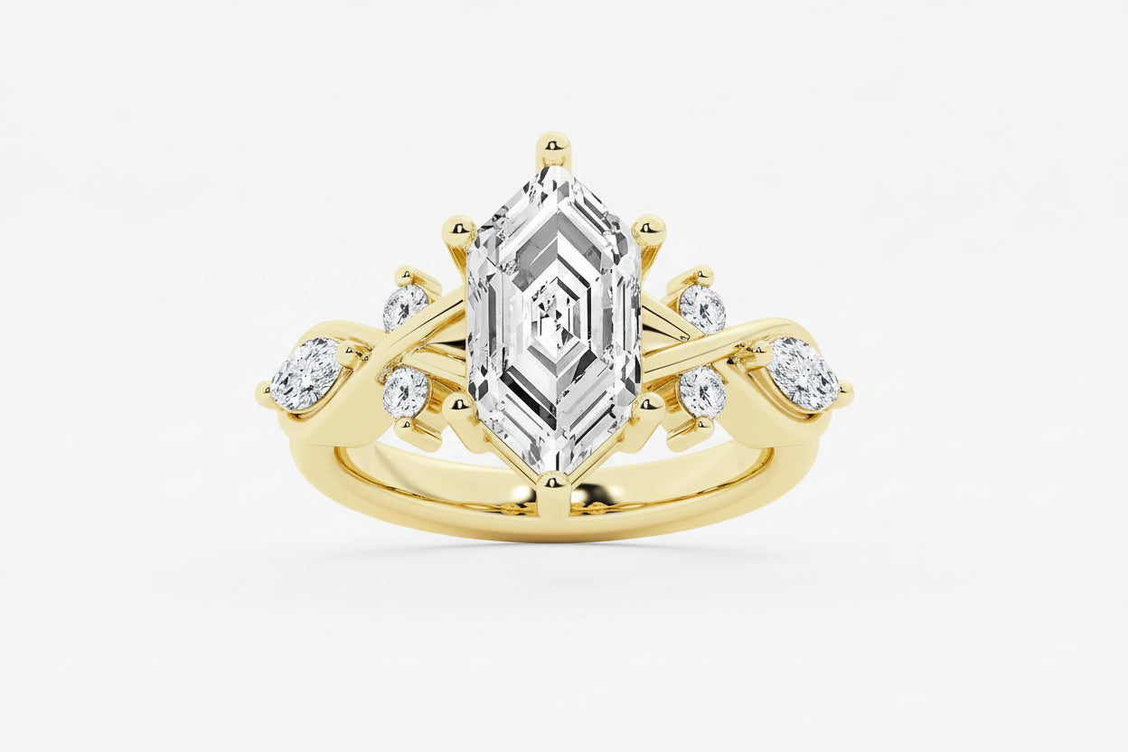 Laura Dutch Marquise Diamond Engagement Ring with Mixed Accents