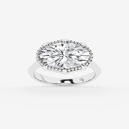Laila Moval Diamond Vintage Solitaire Engagement Ring in 14K White Gold - 2 CTW