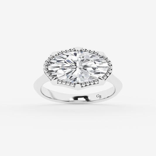 Laila Moval Diamond Vintage Solitaire Engagement Ring in 14K White Gold - 2 CTW