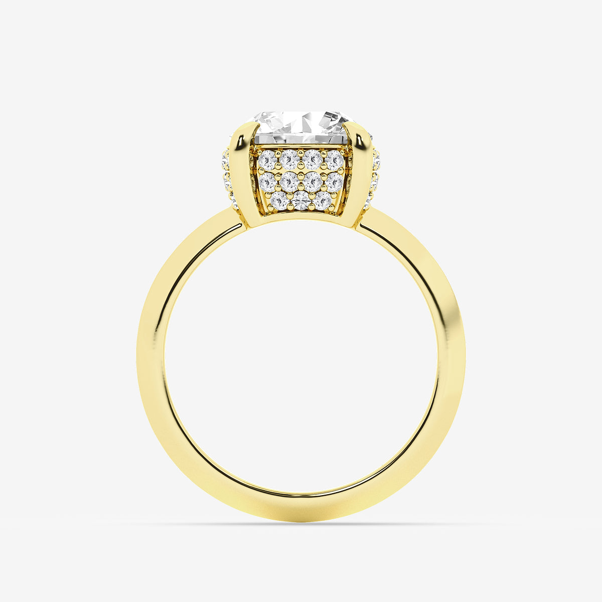 Amina Old European Cut Diamond Vintage Hidden Halo Ring in 14K Yellow Gold - 3.34 CTW