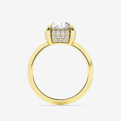 Amina Old European Cut Diamond Vintage Hidden Halo Ring in 14K Yellow Gold - 3.34 CTW