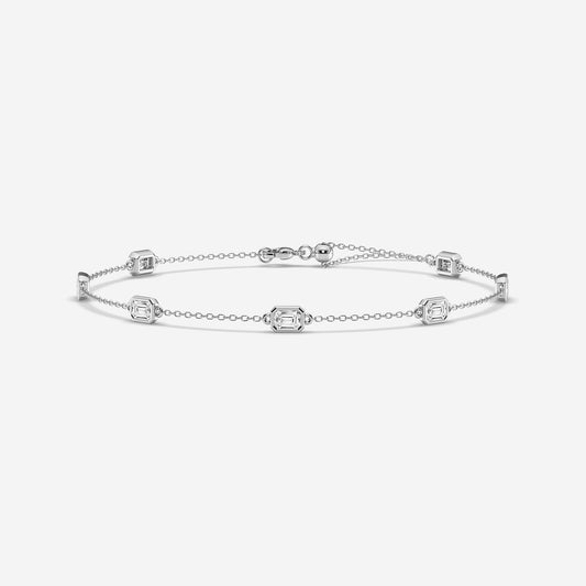 1 3/4 ctw Emerald Lab Grown Diamond Anklet    Platinum, DE, VS1