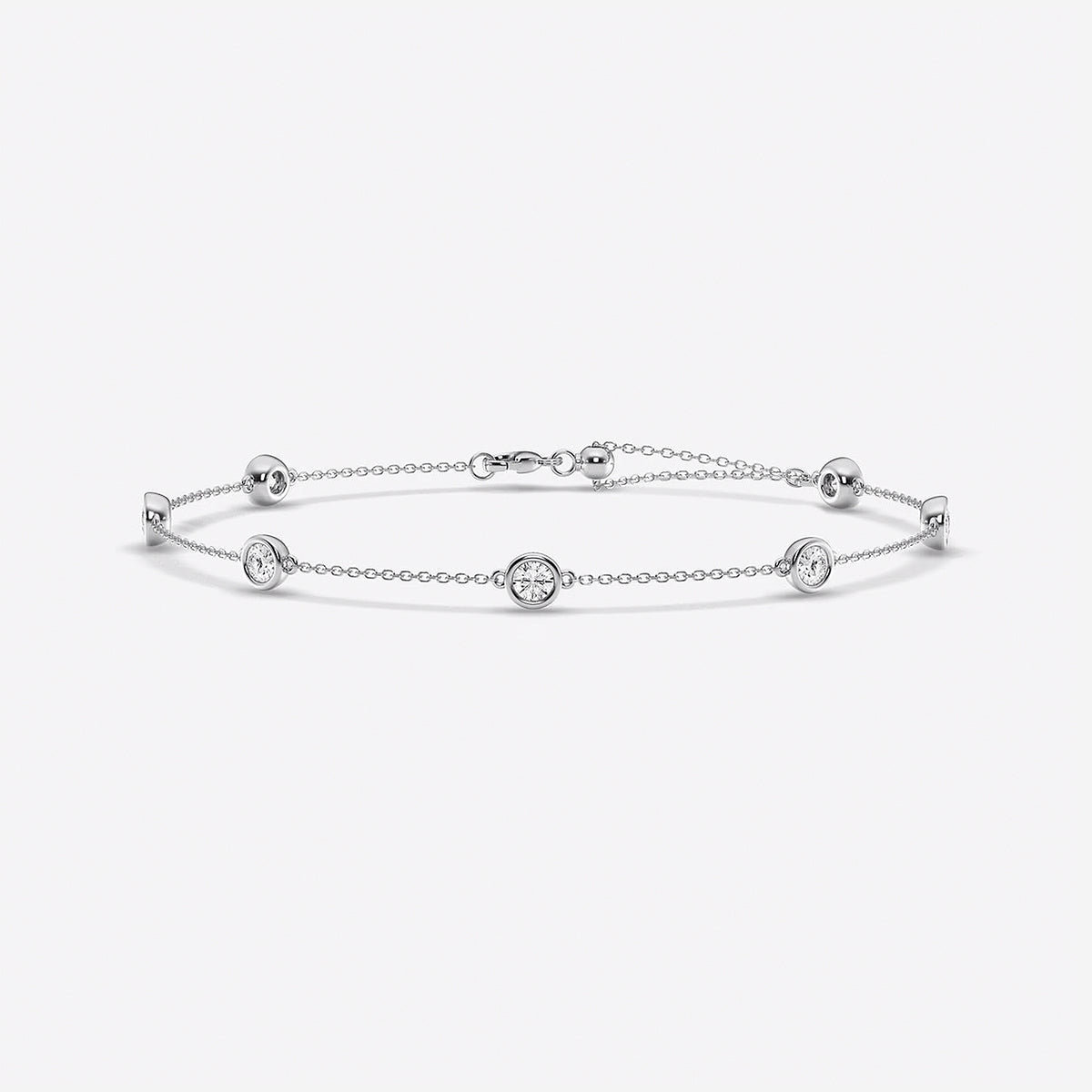 1 3/4 ctw Round Lab Grown Diamond Anklet    Platinum, DE, VS1