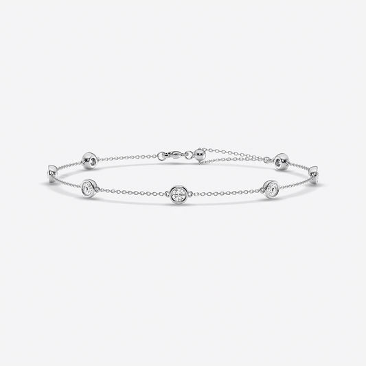 1 3/4 ctw Round Lab Grown Diamond Anklet    Platinum, DE, VS1