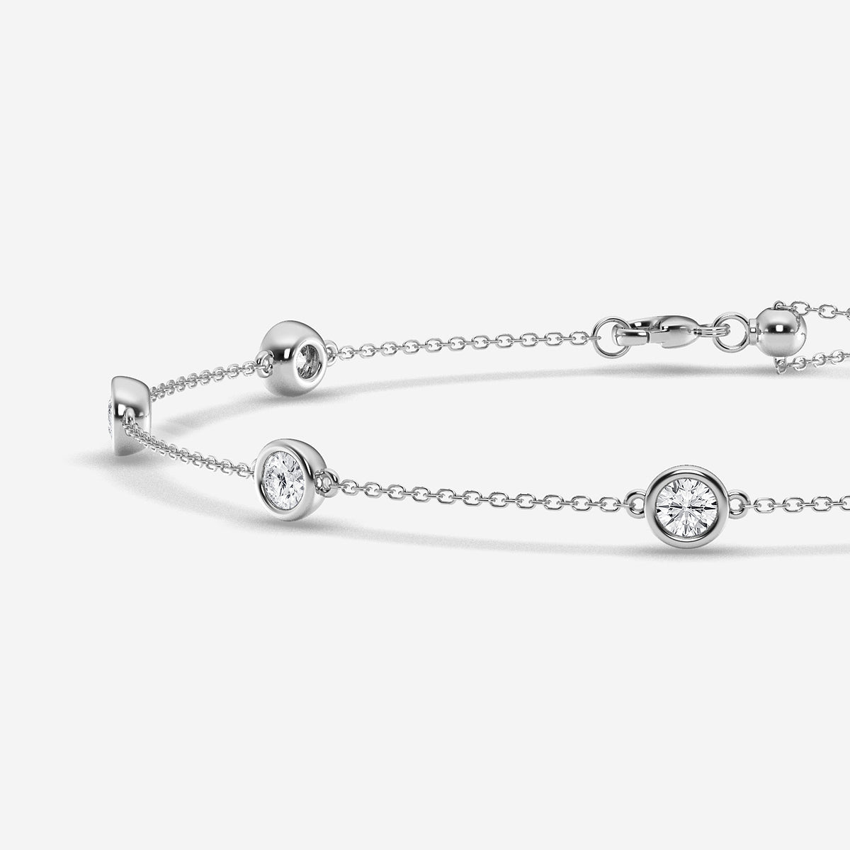 1 3/4 ctw Round Lab Grown Diamond Anklet    Platinum, DE, VS1