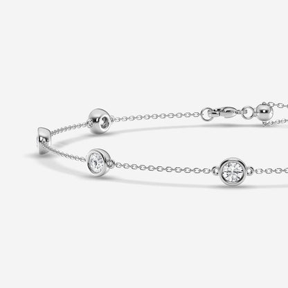 1 3/4 ctw Round Lab Grown Diamond Anklet    Platinum, DE, VS1