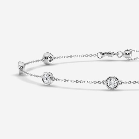 1 3/4 ctw Round Lab Grown Diamond Anklet    Platinum, DE, VS1