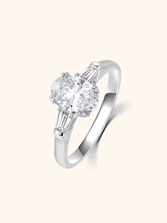Elysian Taper Three Stones Engagement Ring