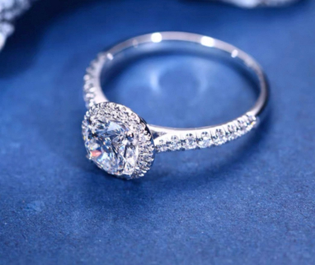 Classic Round Radiance Pavé Halo Ring